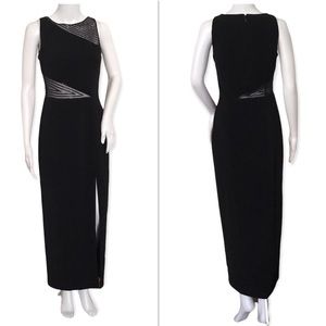 Nah Nah Evening Collection Black Beaded Maxi Dress Size 4